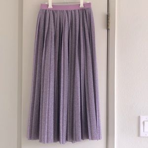 H&M Sparkle Metallic Multi Pleated Skirt